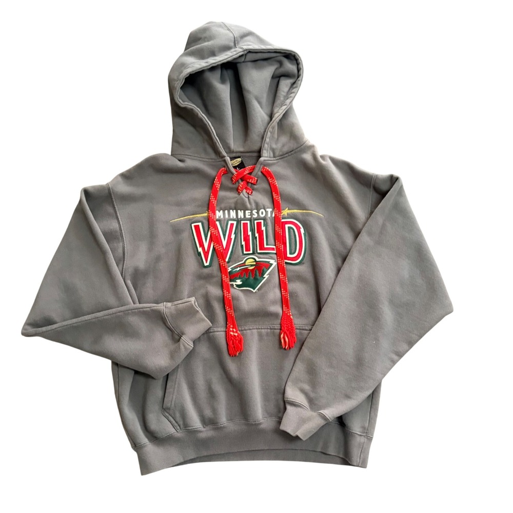 Signature Concepts‎ Minnesota Wild Lace Up Hockey Hoodie Gray Mens Large NHL